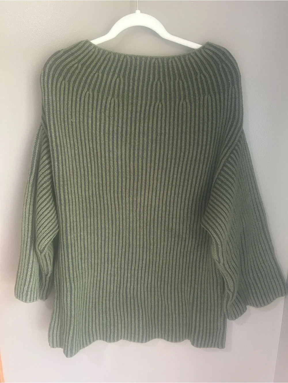 Free People Charlotte Tunic - Olive Green Ribbed Boat Neck Sweater